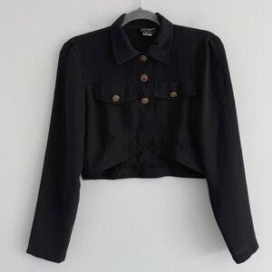 Vintage Cropped Button-down Jacket w/ gold buttons